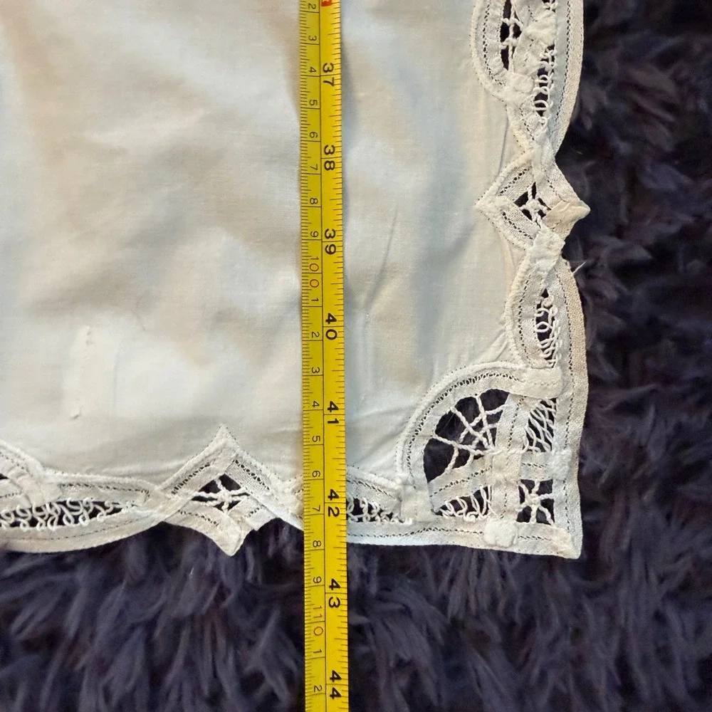 White Cotton‎ Lace Trim Table Runner Set of 3 SB99057W 100% Cotton